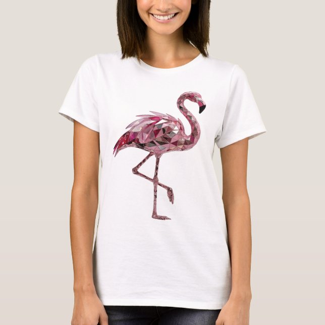 Vacker Rosa FLAMINGO-design T Shirt (Framsida)