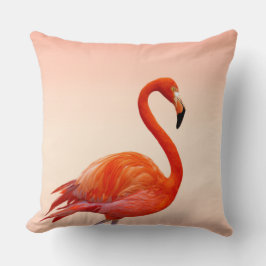 Vacker rosa flamingo på ljus korall kudde