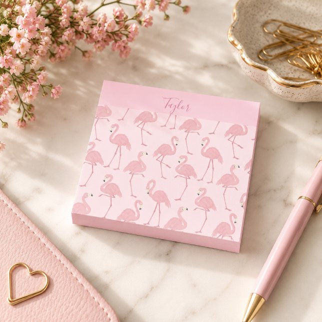 Vacker rosa flamingo post-it block (Skapare uppladdad)