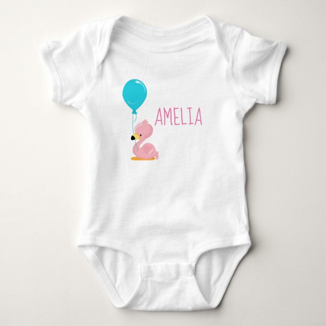 Vacker Rosa Flamingo T Shirt (Framsida)