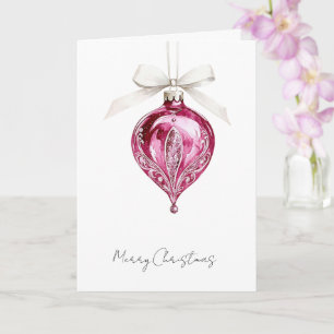 Vacker Rosa Glam Juldekoration Kort