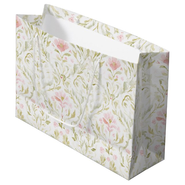 Vacker Rosa Grön Blommig Bröllopsdusch (Framsidan Vinklad)