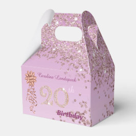 Vacker Rosa Guld Glitter Band 20-årsdag Presentaskar