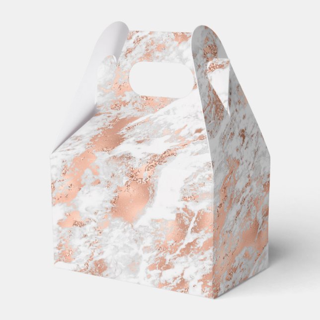 Vacker rosa guld vit glittrig marmor      presentaskar (Framsidan Sidan)