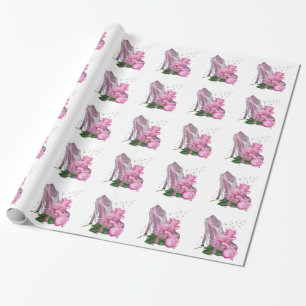 Vacker rosa höghackad ros presentpapper