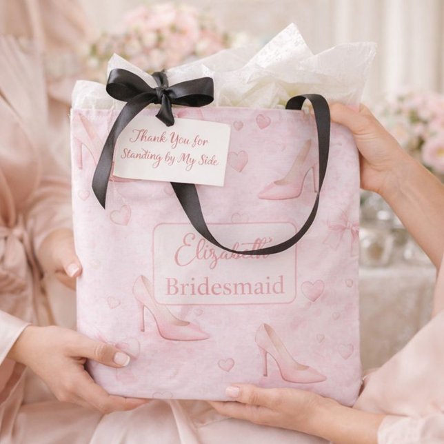 Vacker Rosa Höghäl Brudtjänst  Tygkasse (Skapare uppladdad)