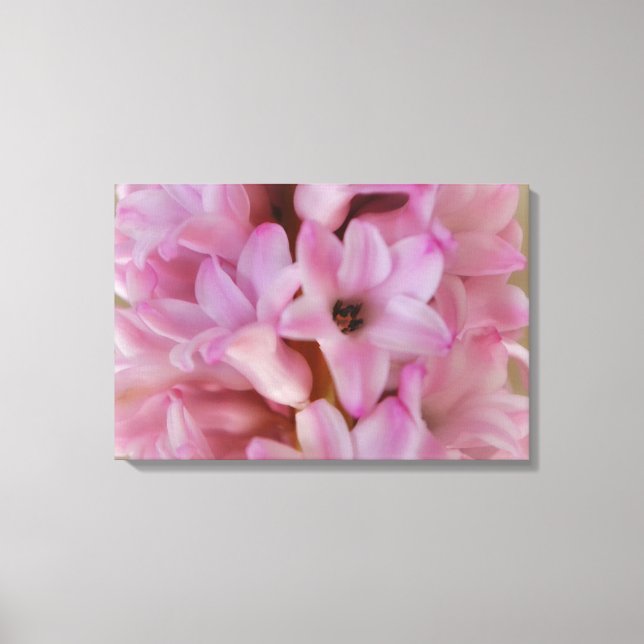 Vacker rosa hyacint vårblomma canvas konst (Framsida)