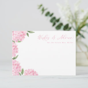 Vacker Rosa Hydrangea Blomma Blomster Kort med Råd