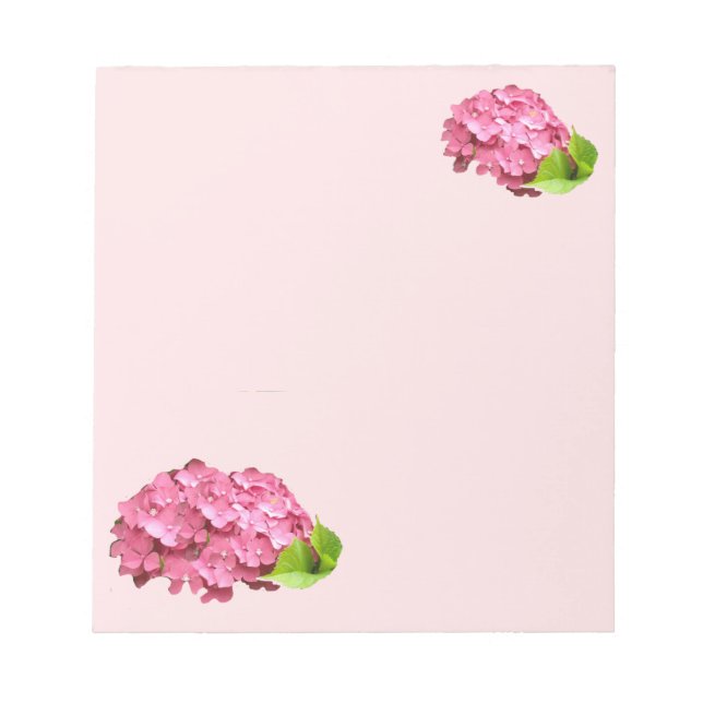 Vacker Rosa Hydrangea-Notisblock Anteckningsblock (Framsida)
