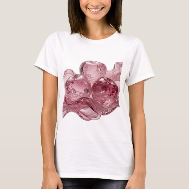 Vacker Rosa KÄRLEK slogan design T Shirt (Framsida)
