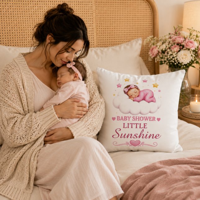Vacker Rosa Lille Solsken Baby Shower Kudde (Skapare uppladdad)
