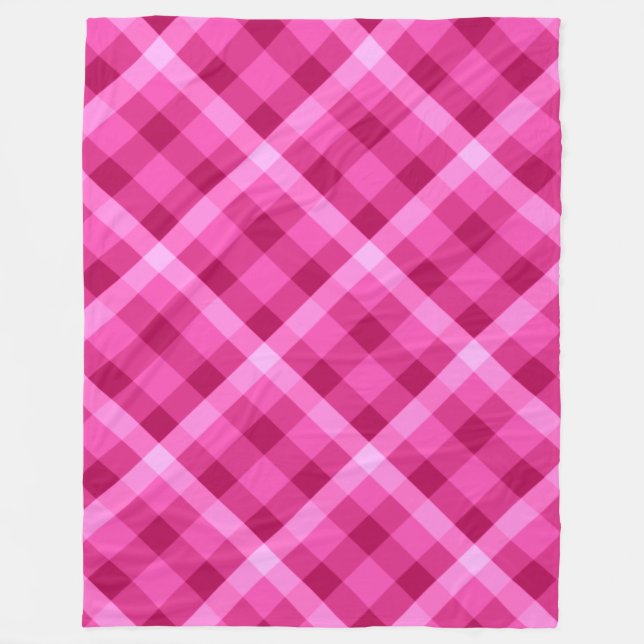 Vacker Rosa Magenta Plade Large Fleece Blanket (Framsidan)
