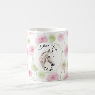 Vacker Rosa Mint Ranunculus Häst Kaffemugg