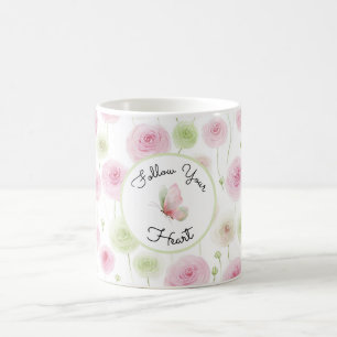 Vacker Rosa Mint Ranunculus Kaffemugg