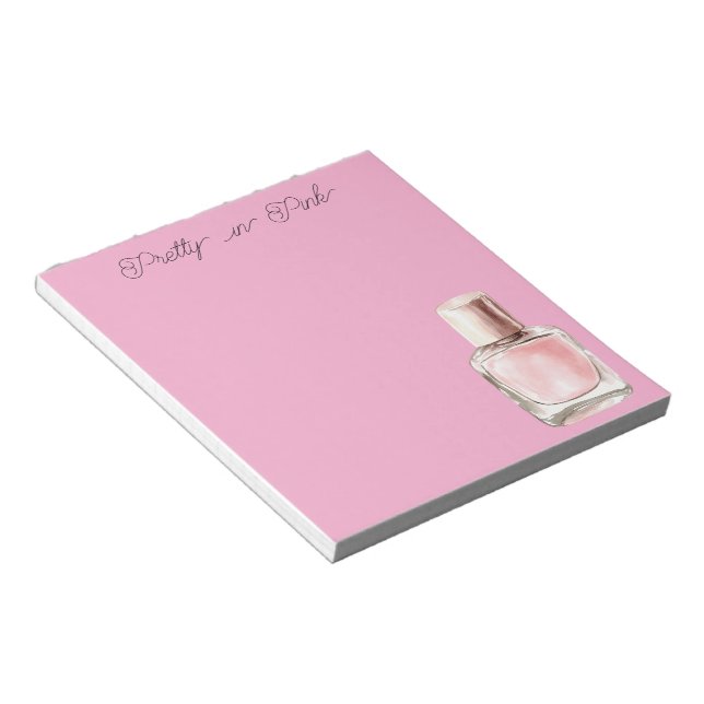 Vacker rosa nagellack anteckningsblock (Vinklad)