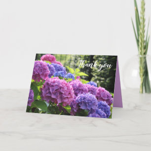 Vacker Rosa och blå Hydrangea Flowers Tack Kort