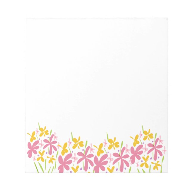 Vacker rosa och gul vildblomma anteckningsblock (Framsida)