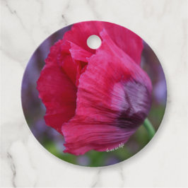 Vacker rosa och lila vallmo blomma gåvor etiketter