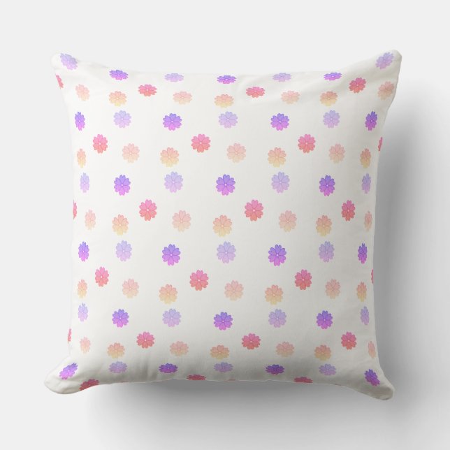 Vacker rosa och violett pastellfärgad blomma kudde (Framsida)
