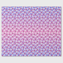 Vacker rosa och vit fjäril rund kudde presentpapper
