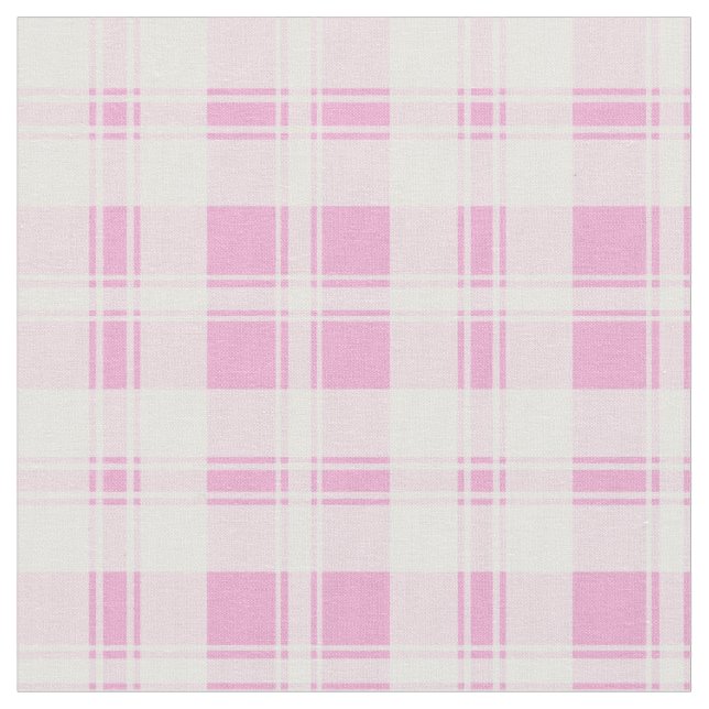 Vacker rosa och vit rutig Rosy Posy-tyg Tyg (Närbild)