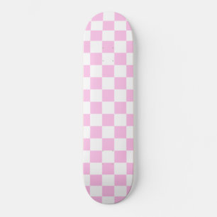 Vacker rosa och vit rutig skateboard bräda 20 cm
