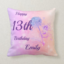 Vacker rosa pastell Flicka gnista 13-årsdag