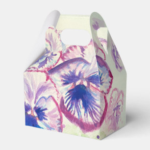 Vacker rosa pensé blomsterbröllopstårta förmånslåd presentaskar