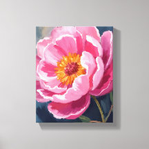 Vacker rosa peonia | Blommålning akvarell