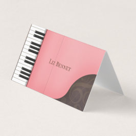 Vacker Rosa Piano Musician Performer Teacher Visitkort