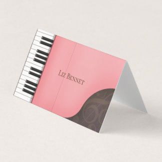 Vacker Rosa Piano Musician Performer Teacher Visitkort