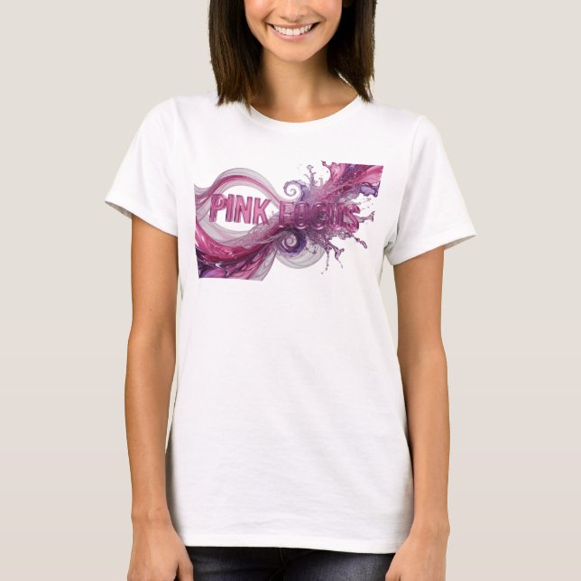 Vacker Rosa PINK FOCUS Statement T-shirt (Framsida)