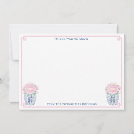 Vacker Rosa Pion Krukor Bröllopsdusch Tack Kort