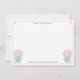 Vacker Rosa Pionér Keramikkruka Bröllopsdusch Tack Kort