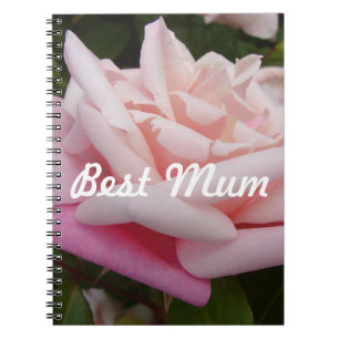 Vacker rosa ros Bästa mammas blommig design Anteckningsbok