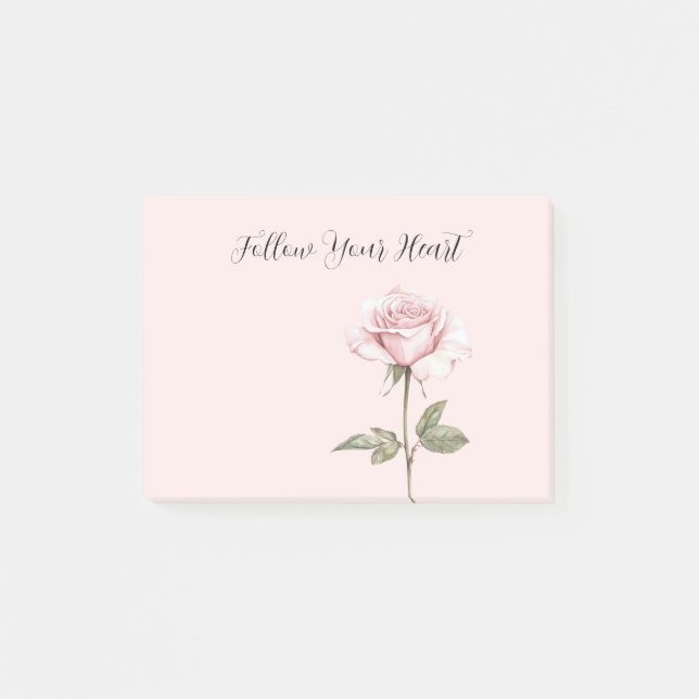 Vacker Rosa Ros Blomma Post-it Block (Framsida)