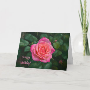 Vacker rosa ros födelsedagskort kort