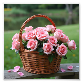 vacker rosa ros fototryck