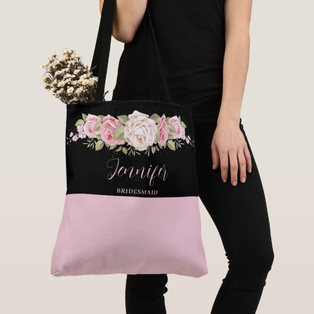 Vacker Rosa Ros Monogram Väskor (Närbild)