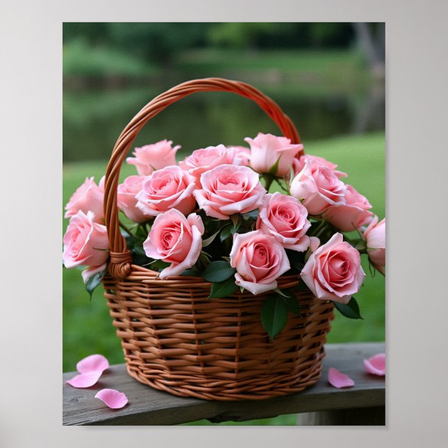vacker rosa ros poster (Framsidan)