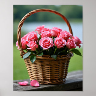 vacker rosa ros poster