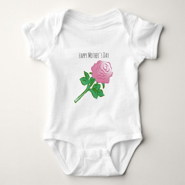 Vacker rosa ros t shirt (Framsida)