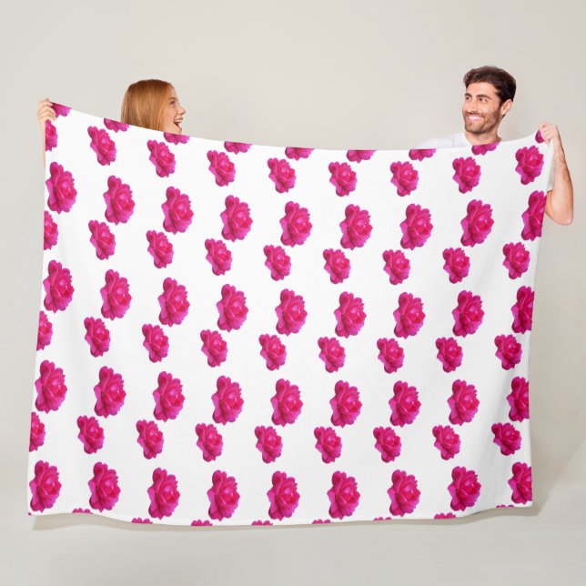 vacker rosa rosblommor foto konst fleecefilt (På plats)
