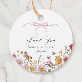 Vacker rosa rosett vildblomma bröllopsdusch presen gåvor etiketter