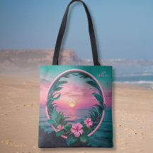 Vacker Rosa-Teal Tropical Flower Sunset Wand