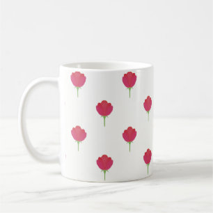 Vacker rosa tulpanmönster kaffemugg