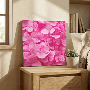 Vacker Rosa Vår Hortensia Blomma Fotografi Canvastryck