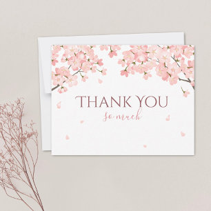 Vacker Rosa Vår Sakura Japanska Körsbärsblommor Tack Kort