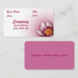 Vacker Rosa Vatten Lily Photograph Visitkort