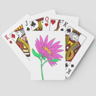 Vacker Rosa Whymisical Akryl Blomster Målning Casinokort